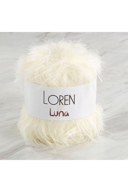 Loren Luna Tavşan Tüyü Krem El Örgü İpi - R083 - 34005