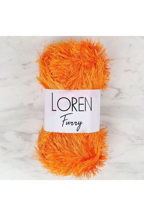 Loren Furry Turuncu El Örgü İpi - RF103 - 34065