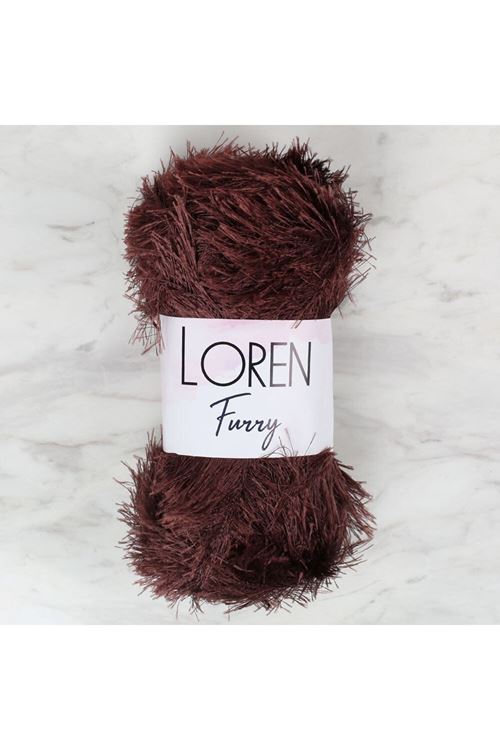 Loren Furry Kahverengi El Örgü İpi - RF093 - 34064