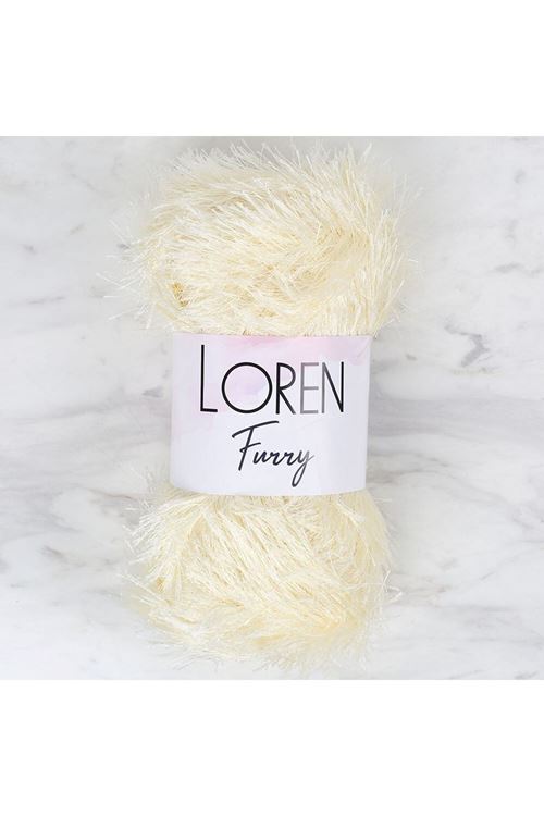 Loren Furry Krem El Örgü İpi - RF065 - 34062