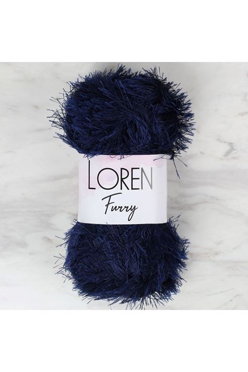Loren Furry Lacivert El Örgü İpi - RF005 - 34044