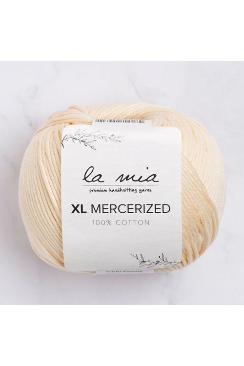 La Mia XL Mercerized Krem El Örgü İpi - 174 - 33769