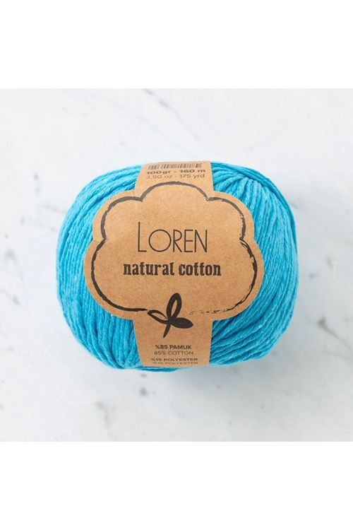 Loren Natural Cotton Turkuaz El Örgü İpi - R091 - 33923