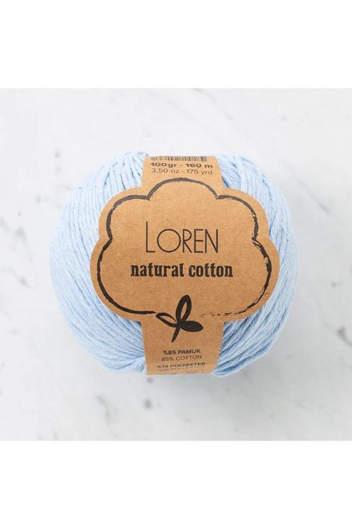 Loren Natural Cotton Bebe Mavi El Örgü İpi - R090 - 33921