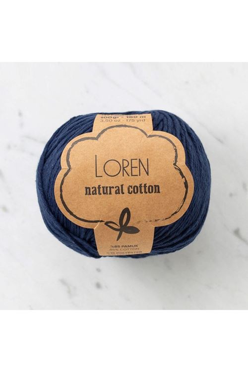 Loren Natural Cotton Lacivert El Örgü İpi - R005 - 33900