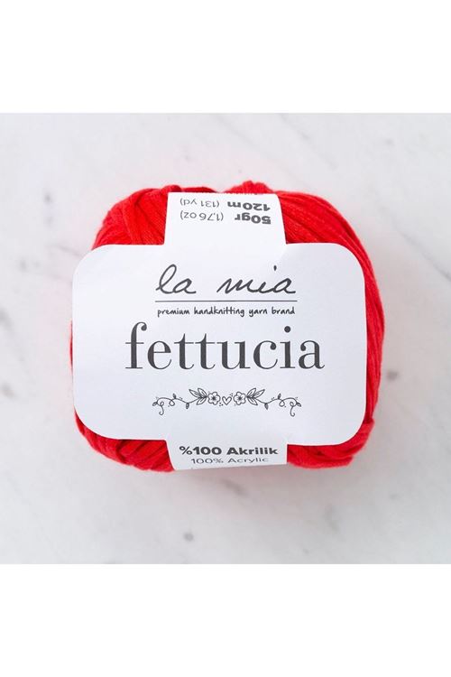 La Mia Fettucia Kırmızı El Örgü İpi - L092 - 33882