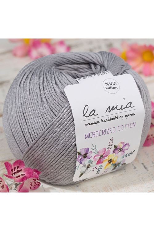 La Mia Mercerized Cotton Gri El Örgü İpi - 232 - 33578