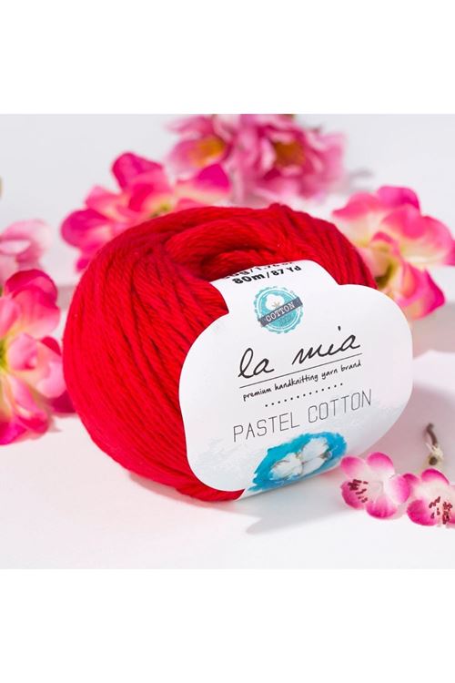 La Mia Pastel Cotton Kırmızı El Örgü İpi - L004 - 33611