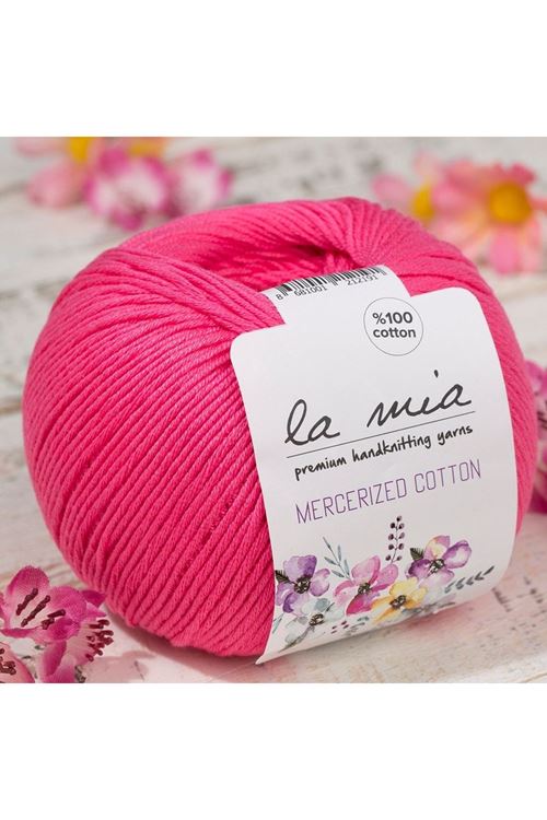 La Mia Mercerized Cotton Koyu Pembe El Örgü İpi - 35 - 33595