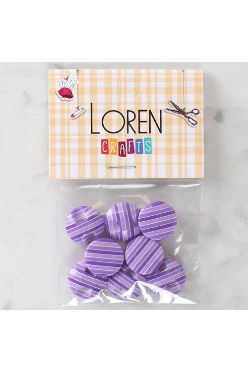 Loren Crafts 8'li Desenli Düğme - 1100