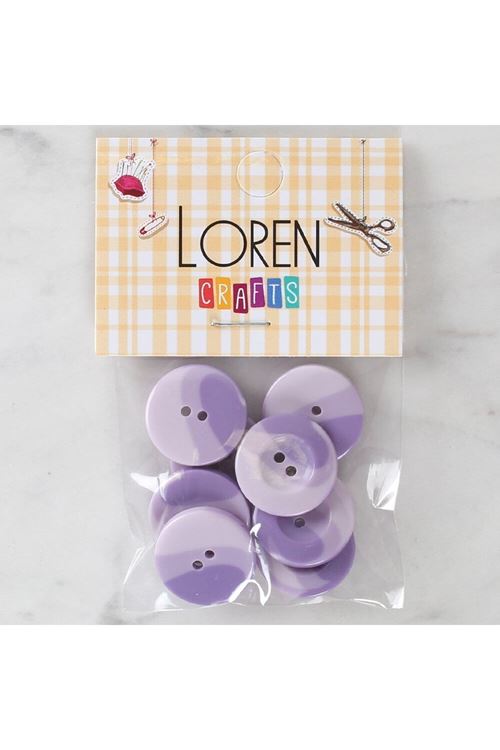 Loren Crafts 8'li Düğme Mor - 1136