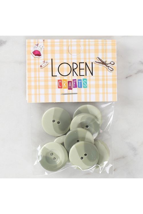 Loren Crafts 8'li Düğme Yeşil- 1127