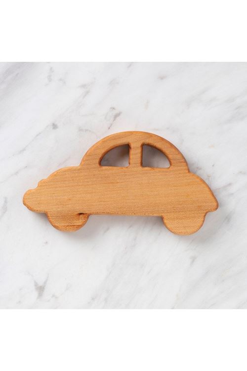 Hobi Baby Araba Figürlü Organik Ahşap Diş Kaşıyıcı
