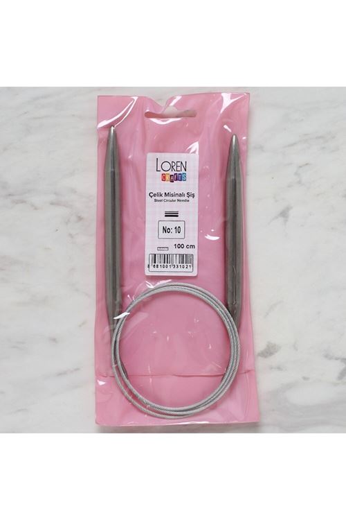 Loren Crafts 10 mm Çelik Misinalı Şiş 100 cm