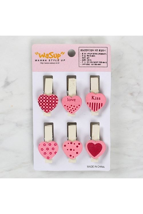 Loren Dekoratif Pembe Kalp Desenli Mandal 6'lı