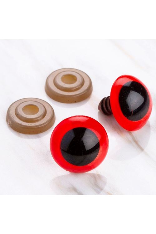 Loren 18 mm Kırmızı 5 Çift Amigurumi Göz