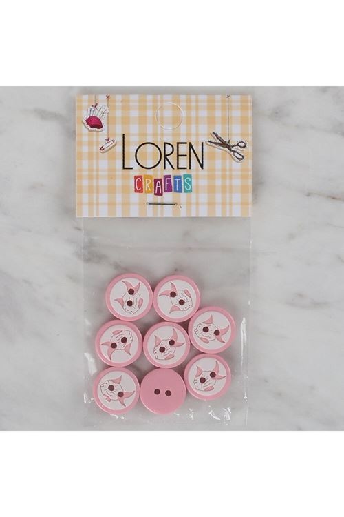 Loren Crafts pembe 8 li balık düğme - 570