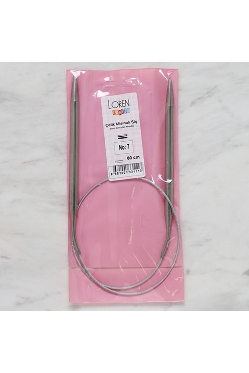 Loren Crafts 7 mm Çelik Misinalı Şiş 60 cm