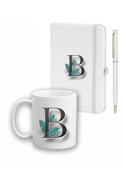 Yaprak Desen Ajanda, Kupa Ve Kalem Seti