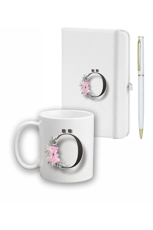 Çiçek Desen Ajanda, Kupa Ve Kalem Seti