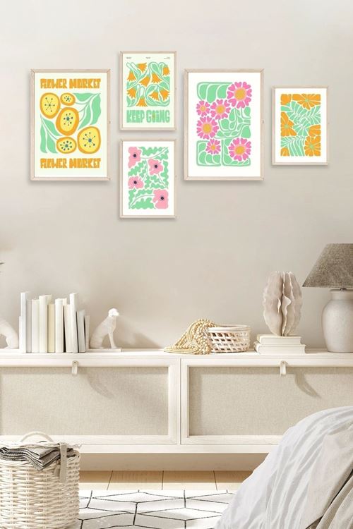 Flower Market 5'li Tablo 30 x 40