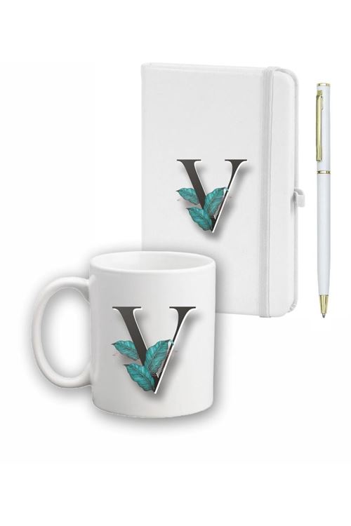 Yaprak Desen Ajanda, Kupa Ve Kalem Seti