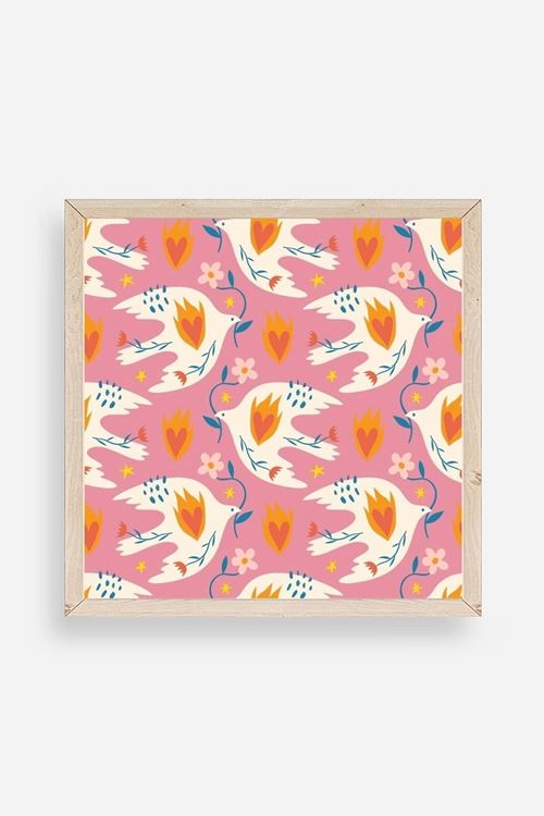 Kuş Ahşap Çerçeveli Tablo 23 x 23