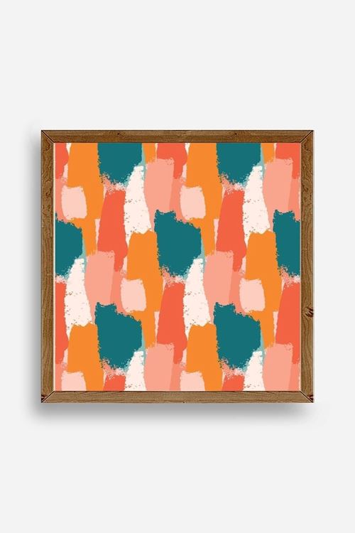 Soyut Ahşap Çerçeveli Tablo 42 x 42