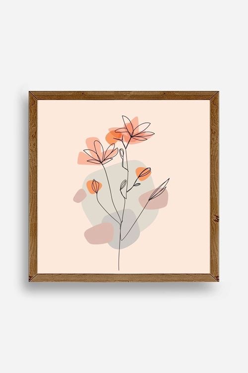 Çiçek Ahşap Çerçeveli Tablo 23 x 23