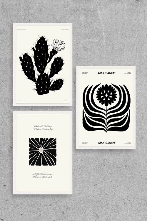 Modern Üçlü Ahşap Çerçeveli Tablo 40 x 60