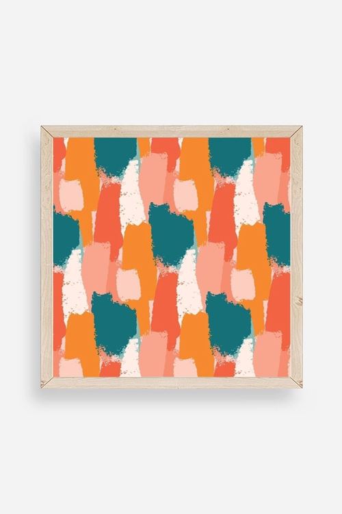 Soyut Ahşap Çerçeveli Tablo 23 x 23