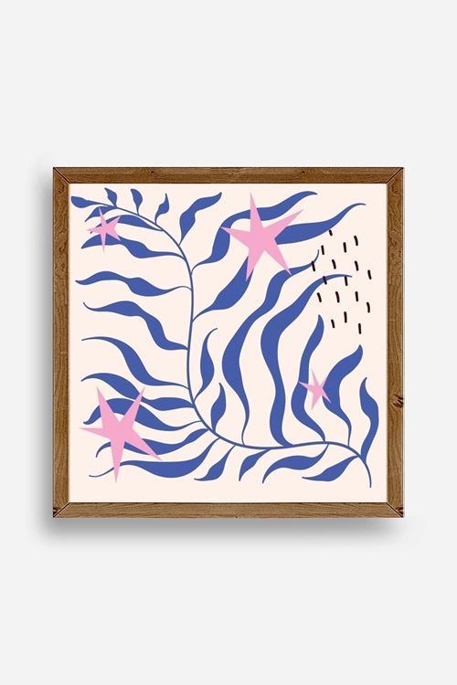 Yaprak Ahşap Çerçeveli Tablo 23 x 23