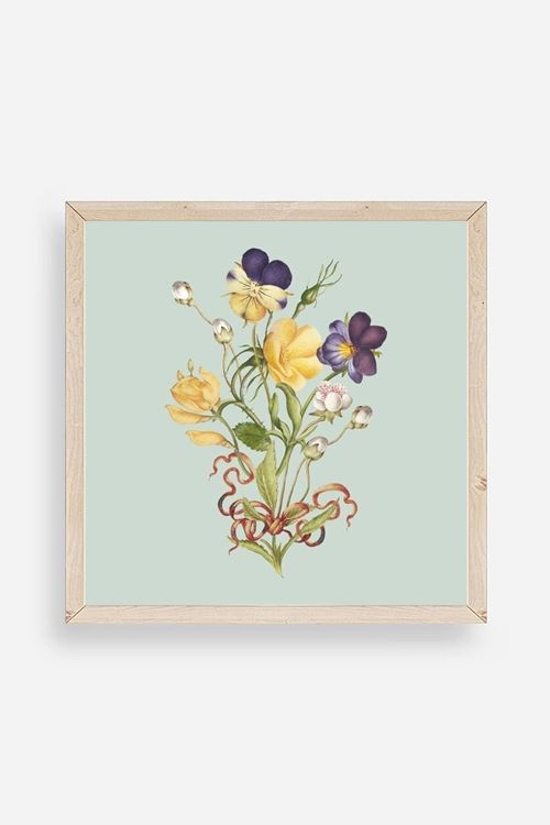 Çiçek Ahşap Çerçeveli Tablo 50 x 50