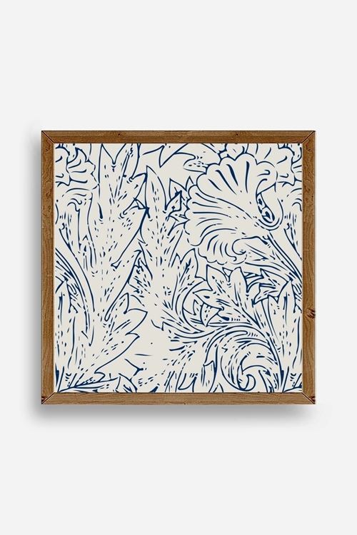 Yaprak Ahşap Çerçeveli Tablo 23 x 23