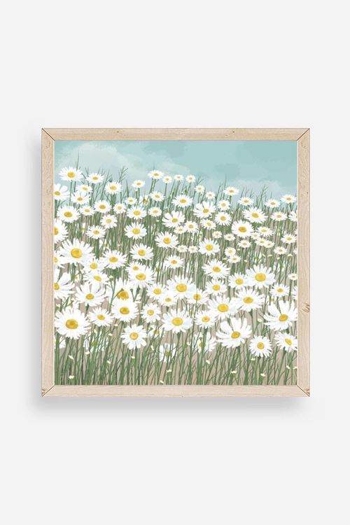 Çiçekler Ahşap Çerçeveli Tablo 42 x 42