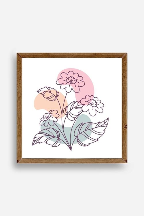 Çiçek Ahşap Çerçeveli Tablo 23 x 23
