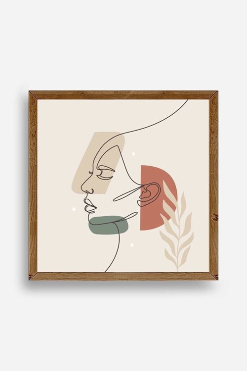 Kadın Ahşap Çerçeveli Tablo 23 x 23
