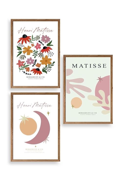 Matisse Üçlü Ahşap Çerçeveli Tablo 50 x 70