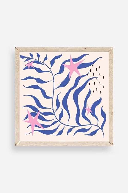 Yaprak Ahşap Çerçeveli Tablo 50 x 50