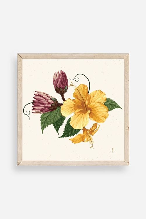 Çiçek Ahşap Çerçeveli Tablo 23 x 23