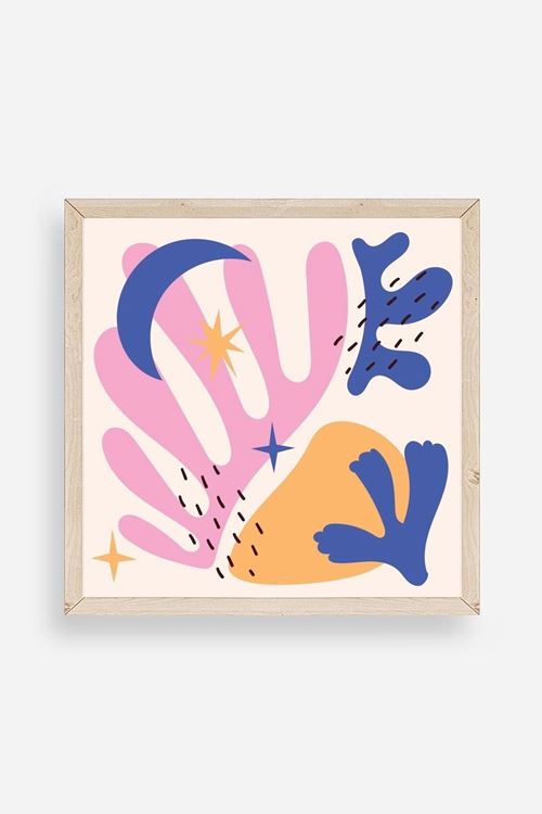 Soyut Ahşap Çerçeveli Tablo 23 x 23