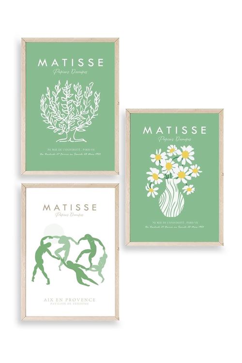 Matisse Üçlü Ahşap Çerçeveli Tablo 30 x 40