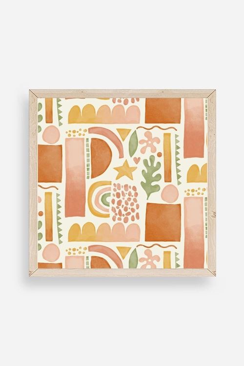 Soyut Ahşap Çerçeveli Tablo 23 x 23