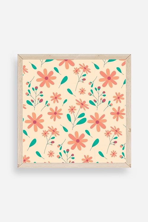 Çiçek Ahşap Çerçeveli Tablo 42 x 42