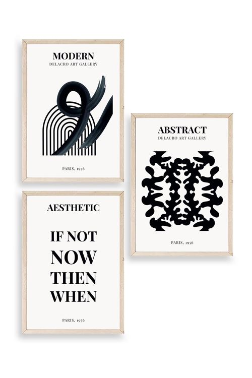 Modern Üçlü Ahşap Çerçeveli Tablo 30 x 40