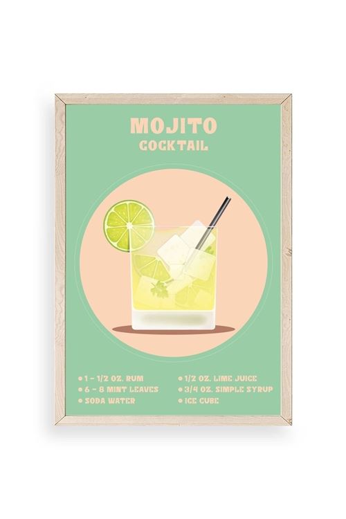 Mojito Ahşap Çerçeveli Tablo 50 x 70