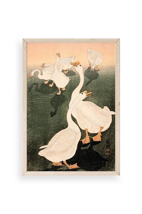 Kuğular Ahşap Çerçeveli Tablo 30 x 42