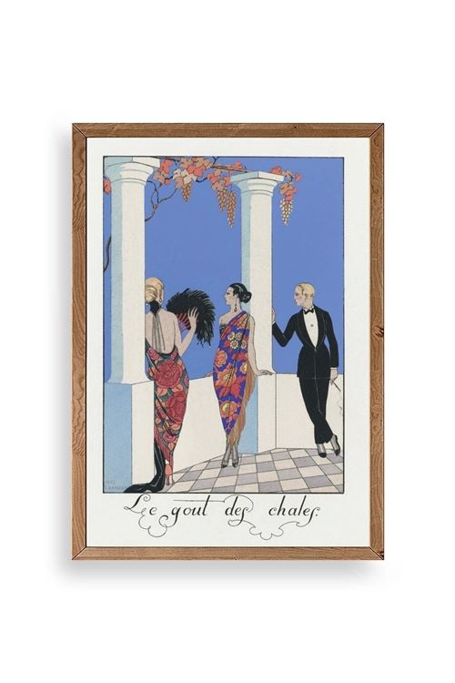George Barbier Ahşap Çerçeveli Tablo 17 x 23