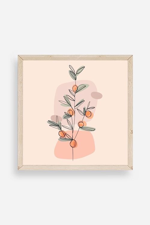 Çiçek Ahşap Çerçeveli Tablo 42 x 42