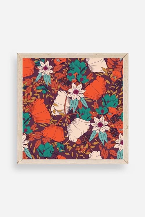 Çiçek Ahşap Çerçeveli Tablo 42 x 42